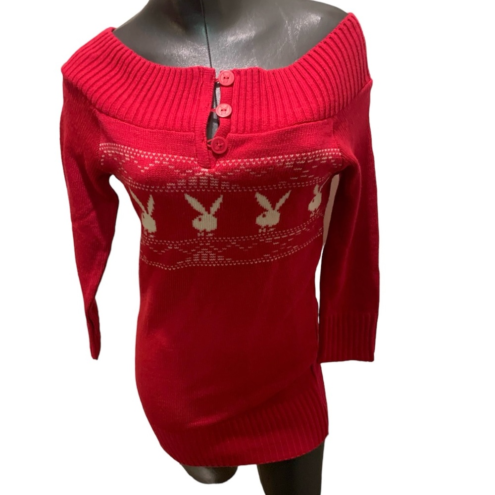 RARE PLAYBOY Dead Stock Vintage Sweater Dress Pink Y2K.